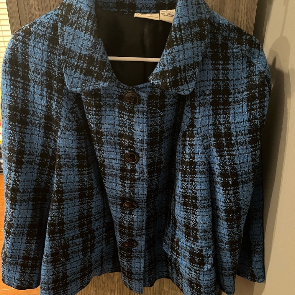 Kim Rogers Blue and Black Checkered jacket